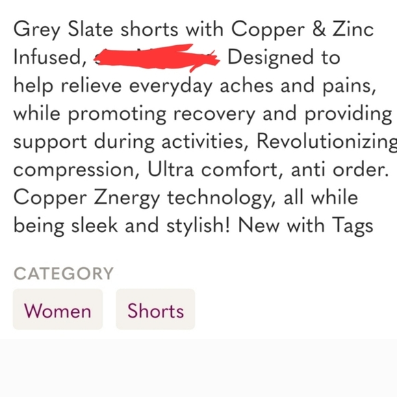 Copperlife Women's workout shorts, back support, slate gray, Large - Picture 6 of 8